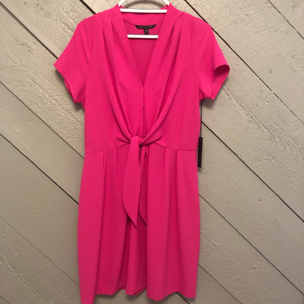 NWT Pink Dress with tie front